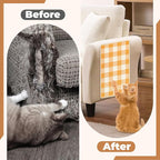 Cat Scratcher Mat, 23.6x15.7 Inch Natural Sisal Cat Scratch Pad, Horizontal Cat Scratching Pad Rug for Indoor Cats with Sticky Tapes, Protect Couch & Carpets（Orange White）
