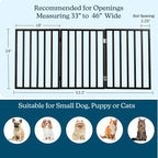 Pet Gate - 3-Panel Indoor Foldable Dog Fence for Stairs, Hallways, or Doorways - 54x24-Inch Wood Freestanding Dog Gates by PETMAKER (Black)