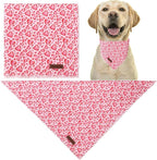 Valentine Dog Bandana, Pink Heart Triangle Bid Scarf for Small Medium Dog, Cotton Pet Kerchief for Girl Boy Dogs or Cats, Red Dog Bandana, Cute Adorable Puppy Bandana