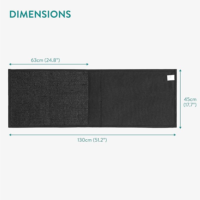 Navaris Cat Scratch Sofa Protector with Storage Space - Durable Sisal Pad - Scratcher Mat to Stop Cats Scratching Furniture - Indoor Cat Scratch Pads Suitable for All Sofas - Black