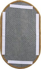 SAFAVIEH Cat Scratch Mat Pad Collection, 12" x 20" Oval, Beige, Sisal & Jute Boucle Weave, Velcro & Slip Resistant Backing