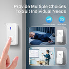 BN-LINK Wireless Doorbell with 2 Receivers, IP55 Waterproof 1000 Feet with 58 Chimes & LED Flash Adjustable Volume Wireless Door Bell, Perfect for Homes, Teachers Classroom Office (White)