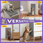 Wall Corner Cat Scratcher | Cat Scratcher Wall Mounted with Faux Sisal & Carpet Pad, 23.6x11.8 Inch Furniture Protector for Indoor Cats to Protect Couches & Walls