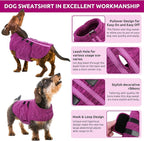 Queenmore XL Dog Sweaters, Soft Fleece Vest Pullover Dog Jacket with Leash Hole, Warm Winter Dogs Clothes Cold Weather Doggy Dachshund Sweater for Large Dogs Cats Boy or Girl (Cationic Berry, XL)