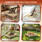 NOCOEX Sisal Cat Scratcher Bed: Cat Scratch Pad Hammock for Indoor Cats Lounger & Scratch & Sleep - Large Sturdy Natural Solid Wood Frame Cats Scratching Board Post for Modern Furniture Protector