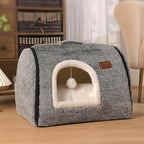 cat Bed cave-cat beds for Indoor Cats,Soft and Comfortable Cute cat House,with Removable Washable Cushioned Pillow,Enclosed pet Bed,Kitty cat hut、Hideaway,Small Large Dog Tent (Dark Grey)
