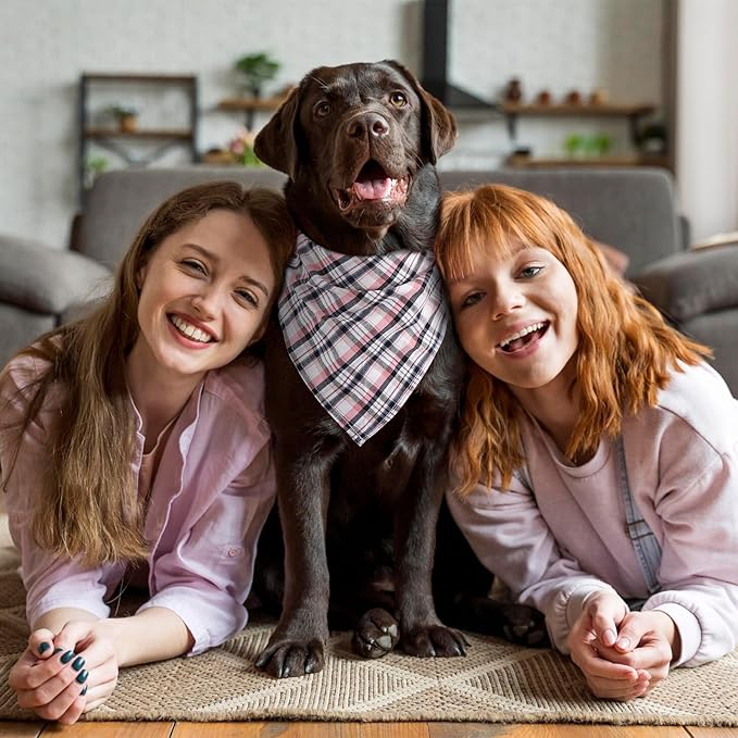Segarty 60 Pack Triangle Pets Kerchief, 22.8"x15.7" Pet Scarf Washable Plaid Dog Bandanas Accessories Bulk for Small Medium Dogs Cats Large Puppy, Adjustable Reversible Boy Birthday Bibs