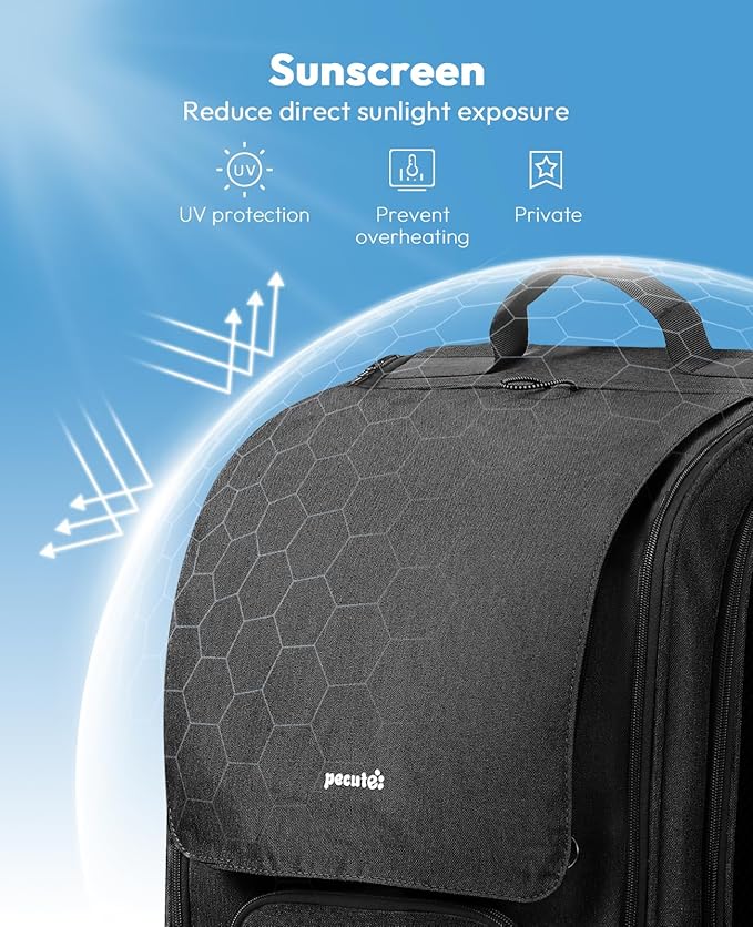 Pecute Cat Backpack Carrier, Large Space Cat Bubble Backpack, Breathable Cat Carrier, Shaded Dog Backpack Carrier, Ergonomic 3D Design for Travel, Hiking, Walk, Suitable for Shopping, Car, Vet, Black
