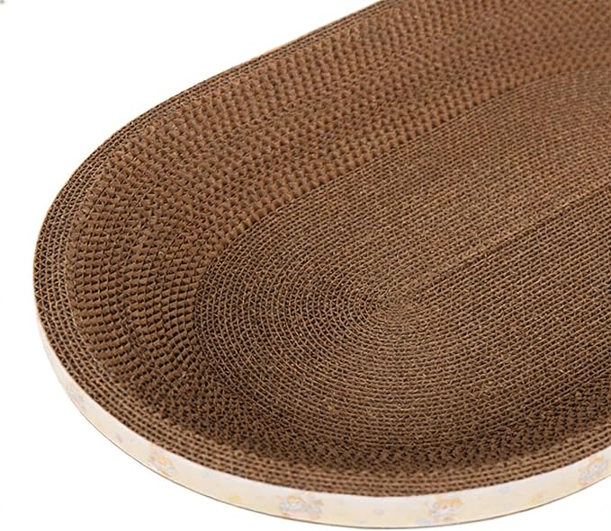 Càt Scràtcher Cardboard, Raised Edge Design, 1 Piece, Large Cat Scratcher Cardboard, Oval Indoor Cat Scratcher Bed, Blends with Home Decor, for Small Large Kitten Play Sleep Outdoor Home Living Room