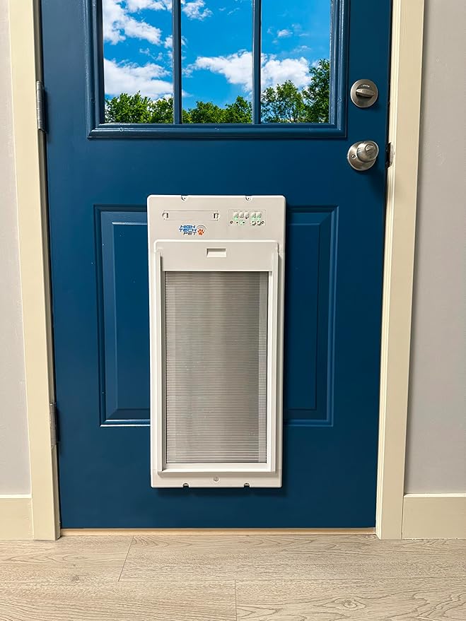 Power Pet Roll Up Automatic Electronic WiFi Pet Door by High Tech Pet - Space-Saving, Pet Operated Dog Door, App Control, Safe, Secure, Air Tight (Door Mount, Medium)