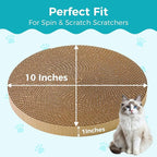 2Pcs Round Cat Scratcher Refill, 10 Inch Diameter Cardboard Cat Scratching Board Circle Replacement Pads for Indoor Cat Toy