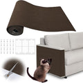 Cat Scratch Furniture Protector - 118" x 13.8" Trimmable Self-Adhesive Cats Claws Scratch Pads, DIY Cat Climbing Couch Protector for Scratch Post Cat Tree Replacement Indoor (Brown)