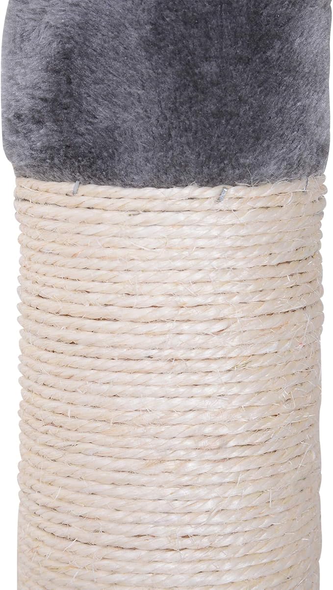 PawHut 102" Adjustable Height Floor to Ceiling Cat Tree, 5 Level Cat Tower with Scratching Posts, Hammock, Gray