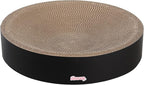 CSR1010H Nelson 20.13" Modern Cardboard Round Bowl Cat Scratcher with Catnip, Ink