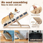Dog Ramp for Bed, Foldable 4 Height Adjustable from 16" to 24" Pet Ramp for Couch, Small to Large Dog Bed Couch Car Stairs Ramp for Dog Get on Bed Truck SUV Up to 132LBS