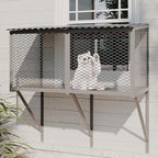 ROOMTEC Cat Catio, Metal Cat Window Box for Indoor Cats Cat Window Perch for Multi Cats All Weather Use Outdoor Haven Enclosure for Safely Enjoying the Outdoor Sights Scents and Napping,Grey