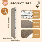 16pcs Small Cat Scratching Cardboard Bulk 13.4x6x0.8 Inch Durable Cat Scratch Pad Reversible Cardboard Safe for Indoor Kitten Shelter Stray Kitten Sleep Biting Play and Grind Claws(Straight)