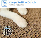 3-in-1 Cat Scratcher Toy, 13 Inch Round High-Density Corrugated Paper Puzzle Mat & Lounge for Indoor Cats, Reinforced Scratch-Resistant Board for Furniture Protection（Wood Color）