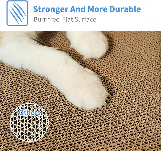 3-in-1 Cat Scratcher Toy, 13 Inch Round High-Density Corrugated Paper Puzzle Mat & Lounge for Indoor Cats, Reinforced Scratch-Resistant Board for Furniture Protection（Wood Color）