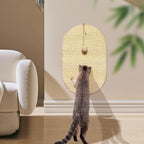 Natural Sisal Cat Scratch Pad, Wall Cat Scratch Board Mat, Summer Wear-Resistant Cool Mat, Anti Scratch Wall Sofa Protector (Sisal Primary Color, 23.6" L x 14.2" W, Elliptical, 1PC)