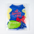 Fitwarm All American Girl Dog Dress, 4th of July Dog Clothes for Small Dogs Girl, Patriotic Dog Tulle Dress, Pet Outfit, Royal Blue, Red, White, XS