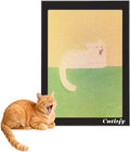 Wall Art Cat Scratcher, Decorative Vertical Cat Scratching Board, 17x12 Framed Cardboard Scratch Pad with Renter-Friendly No-Drill Wall Mount, Indoor Cat Toy & Furniture Protector(Yawning Kitty) 1
