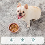 vancasso Slow Feeder Dog Bowl, 0.6 Cups Ceramic Dog Food Dish for Fast Eaters Small Breed, Puzzle Bowl for Small Dogs and Cats, Pink