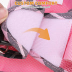 KOOLTAIL Small Dog Harness and Leash Set, Cute Pink Girl Puppy Harness, Step in No Pull Soft Mesh Pet Vest Harness Collar for Small Size Dogs Cats, Plaid Dog Halters for Outdoor Walking, Pink XS