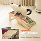 PETKARAY Art Cat Scratcher, 25.2" Sisal Scratching Ramp, L Shaped Scratch Pad for Indoor Cats, Oil Painting Cat Scratching Post