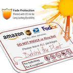 Please Do Not Knock or Ring Doorbell - Leave Package Sign Blank, Write Your Own Delivery Message, 6" x 9" No Rust PVC Will Not Scratch, Easy to Mount w/Included Adhesive, Made in USA by SPRYZZLE