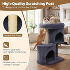 DORTALA Cat Tree for Indoor Cats, 26-Inch Cat Tower with 2 Cozy Condos, Sisal Scratching Post, Plush Top Perch, Modern Kittens Activity Play Center (Dark Grey)