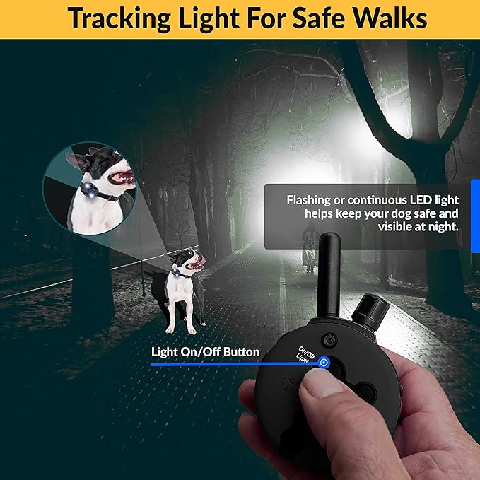Educator ET-800 “The Boss” Dog Training E-Collar with Remote–1 Mile Range, 100 Levels Stimulation,Waterproof & Rechargeable–For Med & Lg Dogs 15 lbs+–Night Tracking Light, Expandable to 2 Dogs,Black
