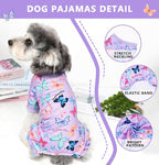 Dog Pajamas Spring Summer Dog Clothes for Small Medium Dogs Girl Boy Cute Soft Puppy Pjs Clothes Doggie Onesies Cat Pet Outfit(Violet,XS)