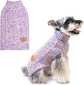 BEAUTYZOO Small Dog Sweater -Turtleneck Pullover Classic Cable Knit Fuzzy Winter Coat Dog Cold Weather Clothes for Small Medium Dogs Puppy Girl Boys(Rainbow Pink, S/M)