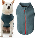 Gooby Zip Up Microfiber Fleece Dog Sweater - Turquoise, Large - Warm Double Layered Soft Microfiber Fleece Step-in Dog Jacket for Small to Medium Dogs