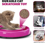 SPOT Rockin’ Cat Scratcher Toy – Interactive LED Light-Up Ball Cat Toy, Corrugated 5-Inch Cardboard Scratching Pad with Catnip Bag for Claw Care & Play, Non-Slip Rubber Base, 10-Inch, 1-Piece