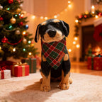 Realeaf Christmas Dog Bandanas 2 Packs, Reversible Red Green Plaid Dog Scarf, Xmas Pet Bandana, Premium Durable Fabric, Holiday Check Bandana for Large and Extra Large Dogs Pets (X-Large)