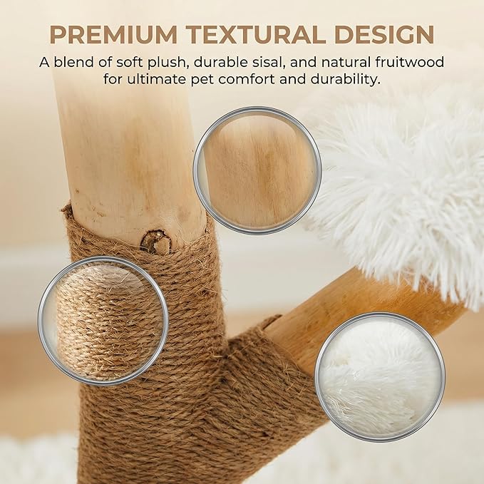35" Multi-Level Cat Tree with Durable Sisal-Wrapped Posts, Dual Enclosed Condos, Cushioned Perches, and Removable Plush Cover,White