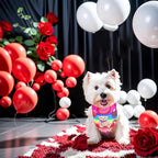 10PCS Big Valentines Day Dog Bandanas 33Inch with Heart Lip Rose Love Print for Extra Large XL XXL Breed Dog Triangle Bibs Scarves for Boys and Girls Holiday Grooming Accessories