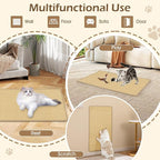 PETSITE Cat Scratcher Mat, Natural Sisal Scratching Mats, Horizontal Cat Floor Scratching Pad Rug with Adhesive Hook Loop Tapes (2, 31.5 x 19.69 in)