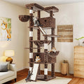 WEEWAY Cat Tree Tower for Indoor Cats,81'' Multi-Level Cat Furniture Activity Center,Stand House Condo Cave,Sisal Scratching Posts Ramps,Plush Perches Platforms Basket Hammock,Leopard Print