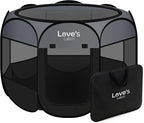 Love's cabin Pet Puppy Dog Playpen, Large Dog Tent Crates Cage Indoor/Outdoor, Portable Playpen for Cat, Foldable Pop Up Dog Kennel Playpen with Carring Case, Removable Zipper Top, Dark Grey