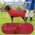 MIGOHI Dog Jacket,3XL Dog Coat Winter,Reflective Fleece Jacket Vest for Large Dogs,Adjustable Winter Coats for Dogs,Pet Coat for Chilly Cold Weather,German Shepherd,Red