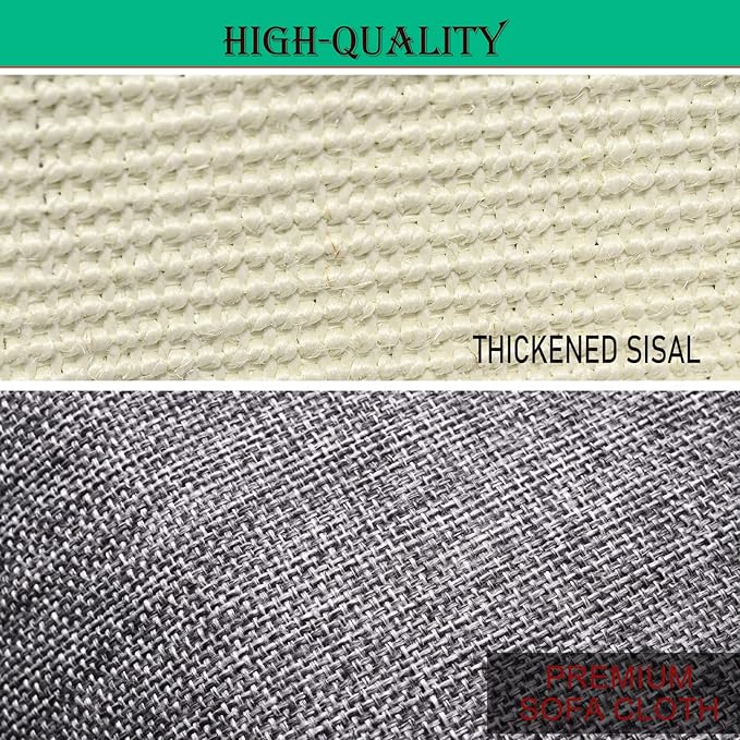 Cat Scratch Couch Sofa Protector with Natural Sisal for Protecting Furniture Couch Chair Sofa Light Grey