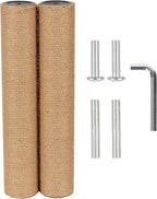7.4cm 2.91in Diameter Cat Tree Scratching Post Replacement Jute Pole Parts for Cat Tower (15.75in/40cm, M10*2poles)