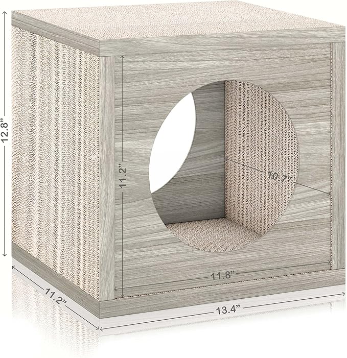Way Basics Premium Cube Cat Scratcher Lounge - Scratch and Play zBoard Lasts 5X Longer
