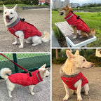Malier Dog Coat, Reflective Dog Jacket Waterproof Windproof Puppy Cold Weather Coats with Harness Built in, Winter Extra Warm Pet Coat Fleece Vest for Small Large Pets and Puppy (Red, Medium)