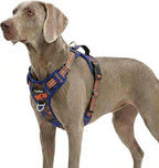 Funfox Dog Harness No Pull, Adjustable Pet Vest Harness, Super Soft Material with Vertical Handle Easy Control, Reflective Night Walking, 2 Leash Clips for XLarge Dogs, Camo Orange, XL