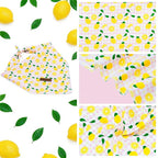 Elegant little tail Dog Bandana, Spring Lemon with Flower 1PC Washable Dog Scarf Female or Male Square Bib Kerchief Scarf Adjustable Pet Bandana for Medium Large Dogs