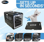 USA Pet Carrier & Crate 35" - Premium Collapsible Design for Medium Cats and Dogs - Portable Kennel for Indoor/Outdoor Use - 360-Degree Ventilation & Hard Plastic Wall Protection